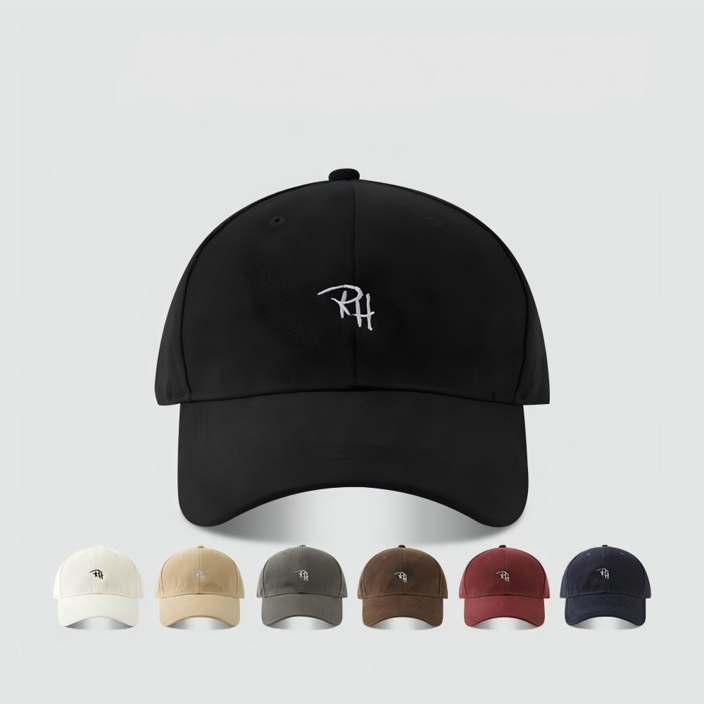Skincare Rh - Korean Style RH Letter Embroidery Baseball