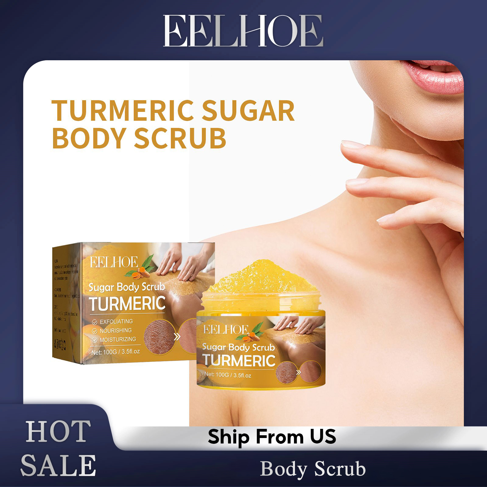 EELHOE 100g Turmeric Sugar Bod - Skincare Ingredients recensione e prezzo