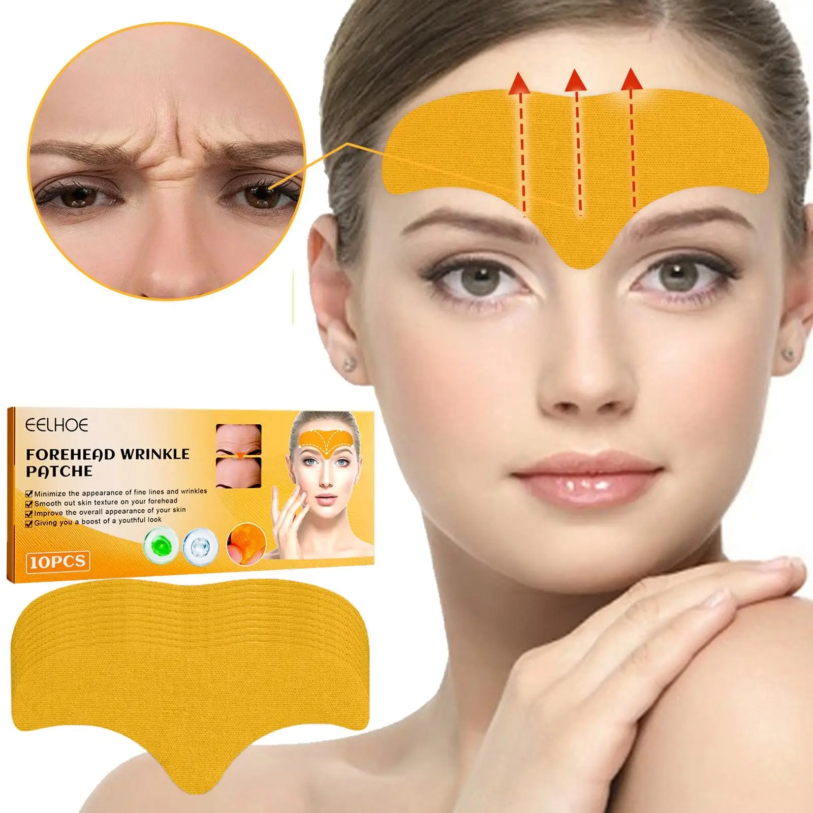 10pcs/box Forehead Wrinkle Pat - Skincare Glad2Glow recensione e prezzo